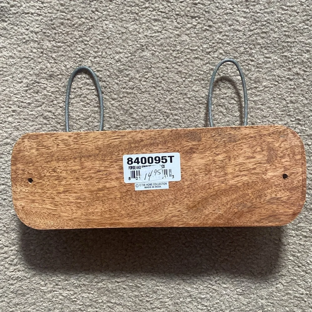 Rustic Brown and Black Wall Hook Rack Forge and Forrest Wall Rack